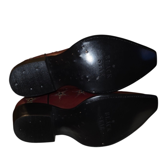 Black Star Marfa Western Boots - Snip Toe in Cherry Color SIZE 7.5 - Picture 10 of 14